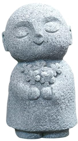 SMELEYOU Buddha Statue Indoor Jizo Monk und kleine Buddha Statue Beten Blumen Zen Schreibtischdekor für Heimbüro japanischer Garten