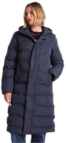 TOG24 Glaston Womens Insulated Jacket Puffer Long-Length Water-Repellent | Coat, Quilted, DWR coating, Recycled fabric, 4-way stretch, Zip pockets, Toggle adjusters, Hiking, Running, Winter, Hood