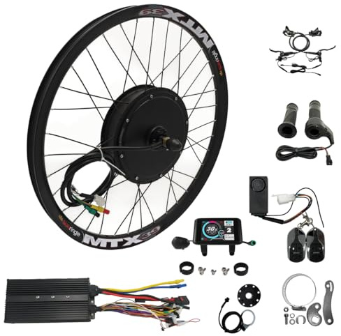 Ebsenopower E-Bike Umbausatz, 48-72V 5000W MTX39 Hinterrad, 24-29 Zoll/700C, 100A Controller, 150mm Einbaubreite, Schwarz (27.5 Zoll (Hinten))
