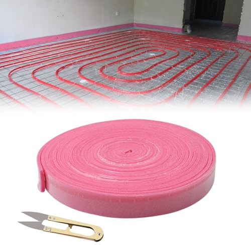 Bavooty Self-Adhesive Edge Insulation Strips, 10 cm x 5 mm x 15 m, for Leveling Compound and Screed, Joint Tape for Underfloor Heating