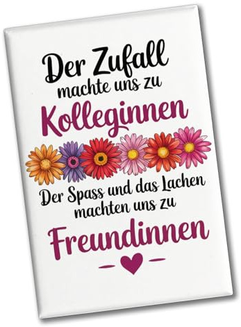 Beste Kollegin Souvenir Magnet mit Spruch Nicht nur Kolleginnen sondern Freundinnen freundschaftliches Geschenk für Büro, Kühlschrank, Whiteboard