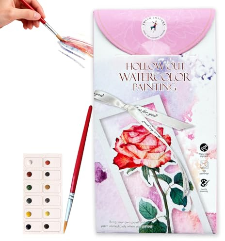 Cahier D'exercices D'aquarelle pour Débutants, NANASUGUR Livre de Peinture à L'aquarelle Livre de Coloriage avec Peintures à l'eau Kit de Peinture Aquarelle