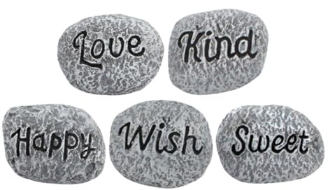 PENIKOKO 5pcs Colorful Polished Resin Pebbles for Aquarium and Flowerpot, Reusable Decorative Stones for Indoor Outdoor Garden Landscaping and Plant Drainage