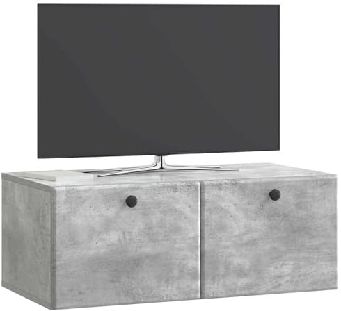 vidaXL Wandmontierter TV-Schrank 78,5 x 41 x 30 cm Betongrau, Wohnzimmeraufbewahrung, moderner Schrank, Wand-TV-Ständer, rechteckiges Design, viel Platz, praktische Möbel
