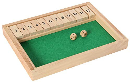 Bartl 109963 Klappenspiel, Shut The Box, Würfelspiel, hochwertige Ausführung aus Buchenholz