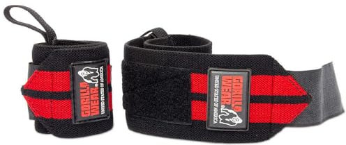 Gorilla Wear Wrist Wraps Pro - schwarz/rot - Bodybuilding und Fitness Accessoire Einheitsgröße
