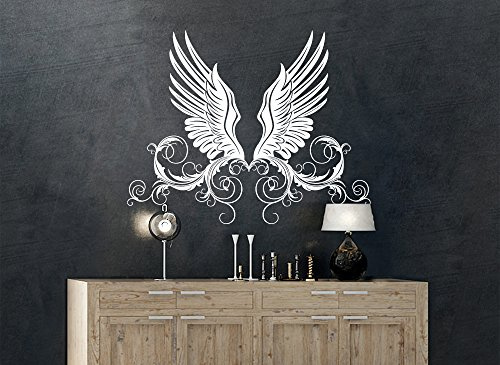 Grandora W972 Wandtattoo traumhafte Engelsflügel Wandaufkleber weiß (BxH) 73 x 58 cm