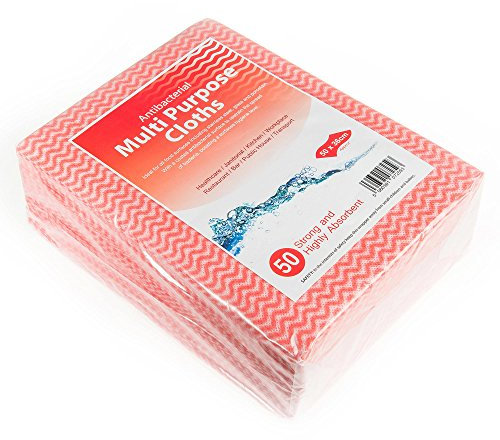 Drinkstuff Antibacterial Cloths Red, CAW-111R, Pack of 50