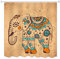 A.Monamour Niedlich Indisch Stammes- Elefant Tattoo Kunstdruck Braun Lang Verdicken Duschvorhänge Textil Für Bad Dekoration 150X180 cm / 60 X72