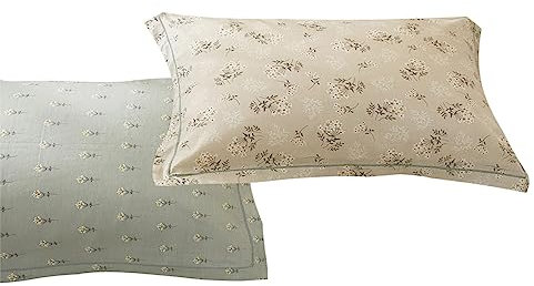 fendie Stickerei Kopfhörer Muster Kissen Standard (50,8 x 66 cm) Größe, Wased Baumwolle Queen Kissen Hoteleinschlag Ende Abdeckungen, 2 Stück, baumwolle, cremeweiß, Standard size (Twin/Full/Queen)
