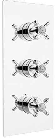 Bristan N2 SHC3STP C 1901 Recessed Thermostatic Dual Control Shower Valve with Integral Twin Stopcocks, Chrome
