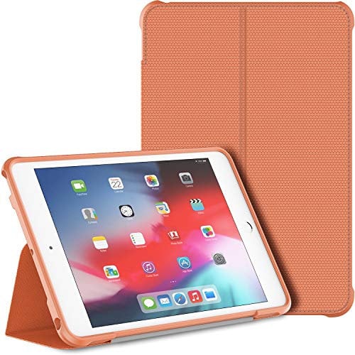 JETech Hülle für iPad mini 5 und iPad mini 4 (2019/2015 Modell, 5./4. Generation), Doppelfalzständer mit stoßsicherer TPU Rückseite, Auto Schlafen/Wachen (Papaya)