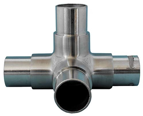 T-Stück+ Abgang für 33,7 x 2 mm Rohr Edelstahl Steckfitting Rohrverbinder Rohrbogen Flansch Verbinder