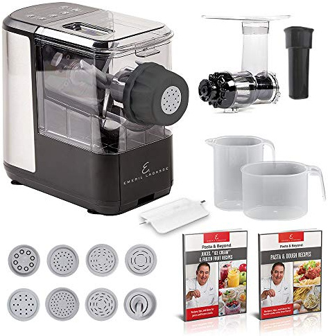 EMERIL LAGASSE Pasta & Beyond, Automatic Pasta Maker - 8 Pasta Shaping Discs, Black