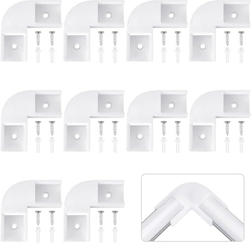HOMMAND 90 grad LED profil eckverbinder 10 Stück, U Form LED Kanal Eckverbinder, 90-Grad-Eckverbinder für U Form LED Aluminium Profil, inklusive Schrauben