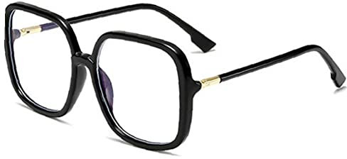 TOSSPER Vintage Übergroße Quadratisch Anti-Blue Light Glassurrahmen Für Frauen Retro Klare Linsenbrillen Männer Computerlesegläser