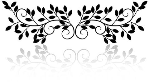 ESTART 2 Stück Metall Baum Blatt Wanddekor Rebe Olivenzweig Blatt Wandkunst Ornament Wandbehang Schild für über Tür, Wohnzimmer, Büro, Innen- und Außendekoration (Schwarz)