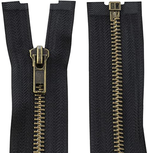 Aerzetix - C61417 - Cerniera separabile 75cm in Metallo - Cerniera Lampo - Nero - Cucito pelletteria Borsa Vestiti Pantaloni merceria cursore tiretto
