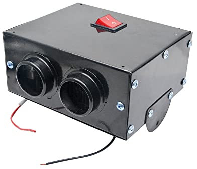 URFEDA Chauffage d'hiver pour Voiture, Dégivreur de Pare-Brise, Portable 3 Trous 24V 500W Chauffage Rapide, Chauffage Soufflant Électrique pour Camping-Cars, Caravanes, Camping-Cars