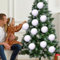 12 Stück Federbaumschmuck Kugeln Weihnachten Schneeball Hängende Dekoration für Geburtstag Hochzeit Babyparty Weihnachten Party Dekoration Zubehör
