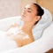 Coussin de bain ergonomique 4D,Soutien du cou et du dos,Technologie Air Mesh,Appui-tête de bain avec ventouses puissantes,Compatible avec toutes les baignoires, jacuzzi et spa à domicile (blanc)