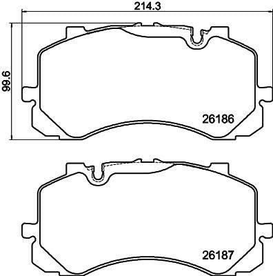 HELLA Bremsbeläge vorne - für Verschleißwarnanzeiger vorbereitet - vier Bremsbeläge pro Set - T2670 - für u.a. BENTLEY - 8DB 355 040-241