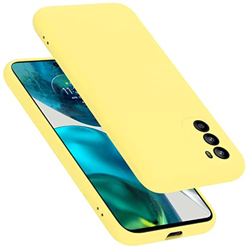 Cadorabo Hülle kompatibel mit Motorola Moto G52 4G / G82 5G Hülle Silikon Handyhülle für Moto G52 4G / G82 5G Case aus flüssigem Silikon- Kratzfeste und stoßfeste dünne TPU Schutzhülle - Liquid GELB