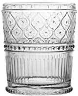 H&H Romance Set 6 Bicchieri in Vetro, Trasparente, 34cl