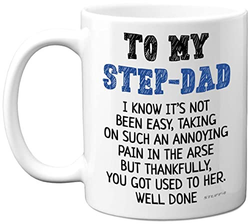 Step Dad Gifts - Well Done - Step Dad Birthday Mug Present from Son Daughter, Fathers Day Mug Gifts, Christmas Day Secret Santa Gift, 11oz Ceramic Dishwasher Safe Coffee Cup