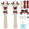 ORIGACH 2 Set Makramee Elch Weihnachtsschmuck DIY Makramee Xmas Elch Kit mit Anleitung für Anfänger Erwachsene Makramee Weihnachten Rudolph Wand Tür hängende Dekoration