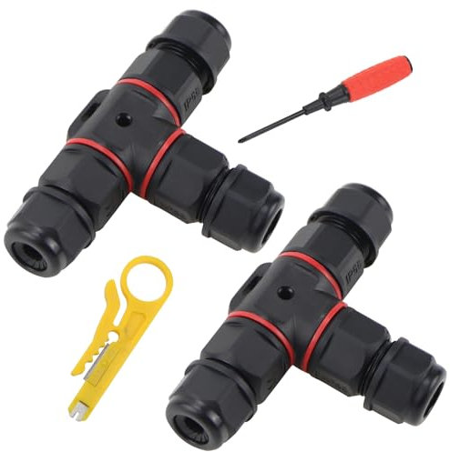 DAGORD 2 Stück Kabelverbinder Wasserdicht IP68 Kabelverbindung 3 Polig Abzweigdose Wasserdicht 3 Wege Erdkabel Verbindungsmuffe für Ø5-10 mm Kabeldurchmesser