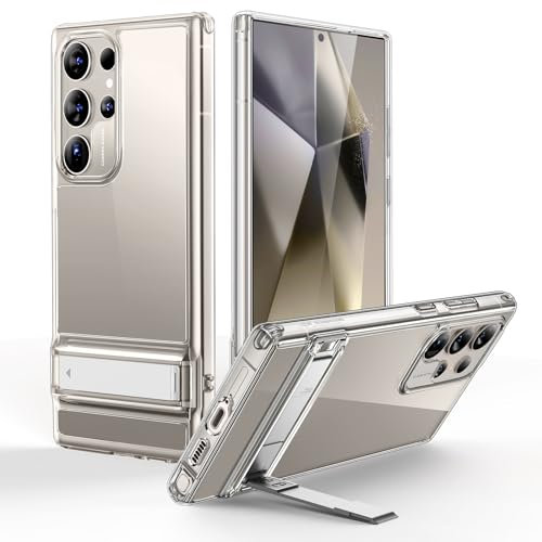 ESR Case for Samsung Galaxy S24 Ultra, Stand S24 Ultra Cover with 3 Stand Modes, Military Standard Drop Protection, Shockproof, Thin Mobile Phone Case with Patented Kickstand, Boost Series, Clear
