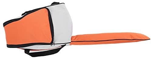 Kettensägentasche, Premium-Oxford-Stoff, Tragbare Oxford-Stoff-Kettensägen-Aufbewahrungstasche, Rasenmäher-Tragetasche, Schutzbox, Kettensägen-Tasche (orange weiß)