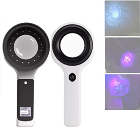 Professionelle Woods Lampe, Hautanalysator Schönheitstest Gesichtspflege Vergrößerungsanalysator, Lila Licht Schwarzlicht-Detektor zur Analyse der Haut, Hund/Katze Ringworm-Erkennung, Haustierurin-Erk