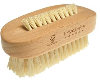 Hydréa London Premium & Stylish Dual sided Nail Brush with Natural Bristles (Medium Strength) FSC Certified Beechwood