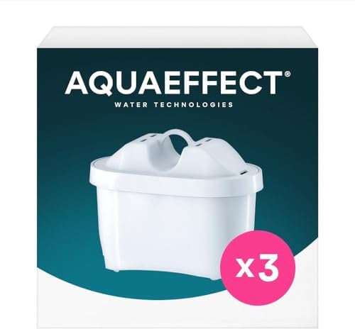 AQUAEFFECT MAX+ Cartuchos de Filtro de Agua (3) - Compatible con las Jarras Ovaladas Brita®
