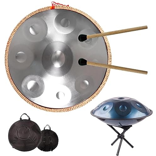 Steel Handpan Drum 22D Moll Tongue Drum - 432Hz Percussion Instrument For Adults And Children In Black, Gold, Blue, Silver