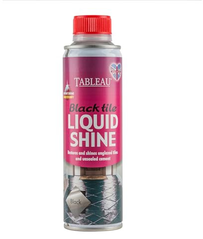 Tableau Black Tile Liquid Shine, Black Coloured Liquid Polish, Restores Colour And Shine To Unsealed Black Tiles, 250ml