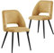 B&D home® Esszimmerstuhl Vicky 2er Set – Polsterstuhl aus hochwertigem Kordsamt in Gelb, ergonomisch & stabil, Metallbeine Schwarz, modern Industrial Design für Esszimmer, Küche & Büro