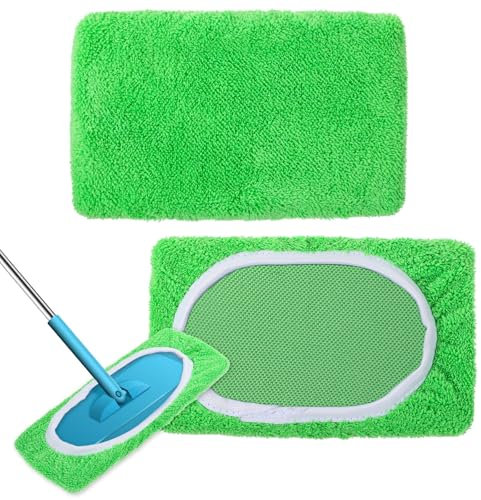 Aeaocvo 2 Pack Microfibre Mop Pads Reusable Mop Pads for Floor Cleaning, Washable Wet Pad and Dry Sweeping Cloths for Mopping Floors (Mop Is Not Included)