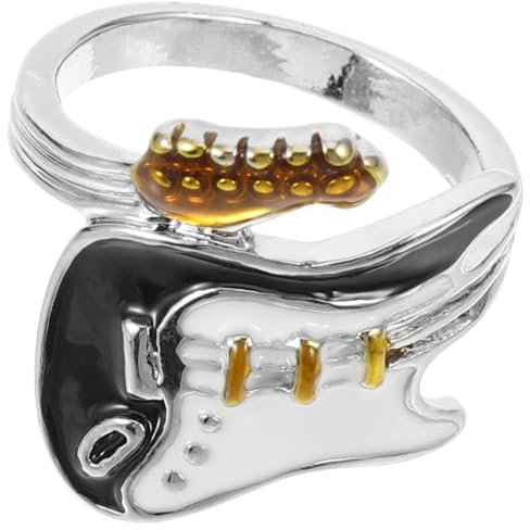 Homoyoyo Gitarrenring Ringe Männer Horn Schlüssel Finger Transporter Einsteller Band Stapel Material Zehenringe Für Frauen Trendy Teenager Blinken Zappeln Halskette Für Frauen Zinklegierung