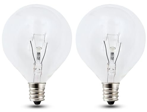 EASYIVY E12 Wax Warmer Bulbs, 230V Dimmable Wax Burner Bulb, 2700K Warm White G50 Globe E12 Scentsy Bulb for Full Size Warmers, Fragrance Burner Scented Wax Melt Warmer, 50mm x 69mm, 2-Pack
