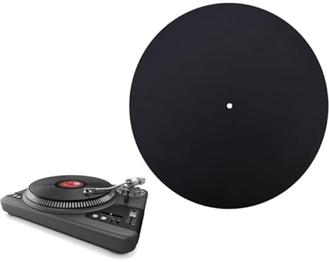 Leder Plattenspieler Matte Plattenteller Auflage Ledermatte für Plattenspieler antistatischer Plattenspielers Matte,29 cm mit 1,5 mm Dicke, zur Reduzierung von Vibrationen