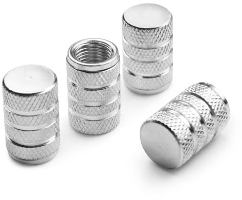 HJIAMIN 4 Stück Ventilkappen Auto für Chevrolet Traverse Limited 2024, Autoventil Kappe Ventil Staubkappen Staubabdeckungen Reifenventilkappen,Silver