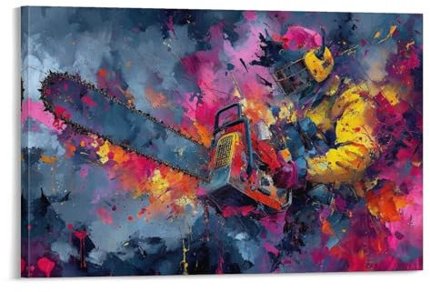 SHUNXIFQ Chainsaw Man Wall Art Canvas Print Painting Wall Decor Set of Ornaments for Walls Bedroom Living Room 08x12inch(20x30cm)