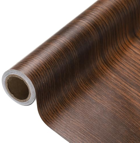 sourcing map Wood Grain Contact Paper 60 x 300cm Self-Adhesive Wallpaper Waterproof Wood Peel and Stick Countertops for Home Kitchen Countertop Cabinet Bathroom, Coffee