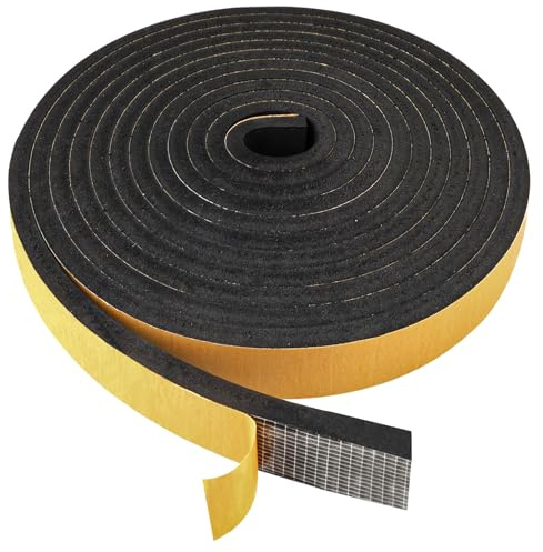 Bande d'étanchéité autocollante en caoutchouc mousse Pour porte, fenêtre Anti-collision Isolation acoustique (12x3mmx20m)