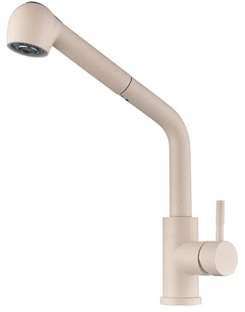 TYMYW Rubinetto Cucina con Doccetta Estraibile Acciaio Inox con 2 Modalità Girevole A 360 ° Miscelatore Lavello Monoforo,Avena