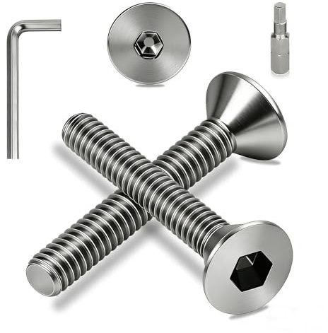 Ezitruz M5 Senkkopfschraube, 25 Stk M5x16 mm Schrauben Senkkopf Edelstahl A2 V2A Flachkopfschrauben DIN 7991/ISO 10642 Innensechskantschraube Vollgewinde Senkschrauben für Möbel Geräte Reparatur