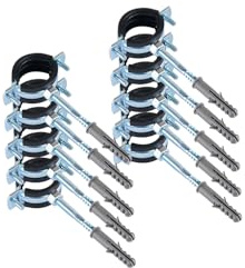 ScarMaxx 10 Stück Schraubrohrschellen Rohrschelle Stahl verzinkt, 32-36mm Rohrschellen Gelenkrohrschellen